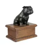 Staffordshire Bull Terrier, Staffie - urne pour les cendres d'un chien avec une statuette, urne personnalisée en bois, petite urne pour les cendres de chien de la marque Art-Dog