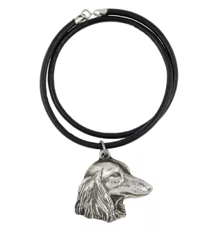 Teckel à poil dur, Chien-saucisse - collier avec un chien, pendentif en plaqué argent pour les fans de chiens, bijoux uniques de la marque Art-Dog