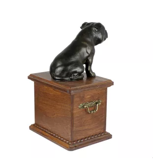 Staffordshire Bull Terrier, Staffordshire Bullterrier - Hund Ascheurne, Holzurne mit Hundesilhouette, klassische Hund Ascheurne von der Marke Art-Dog