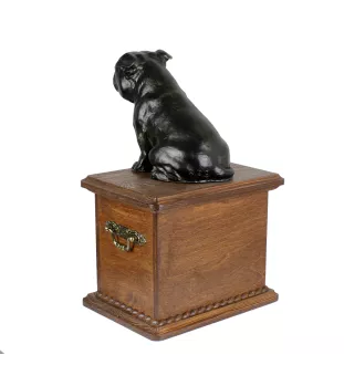 Staffordshire Bull Terrier, Staffordshire Bullterrier - Hund Ascheurne, Holzurne mit Hundesilhouette, klassische Hund Ascheurne von der Marke Art-Dog