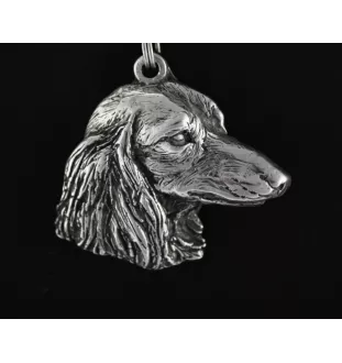 Teckel à poil dur, Chien-saucisse - collier avec un chien, pendentif en plaqué argent pour les fans de chiens, bijoux uniques de la marque Art-Dog