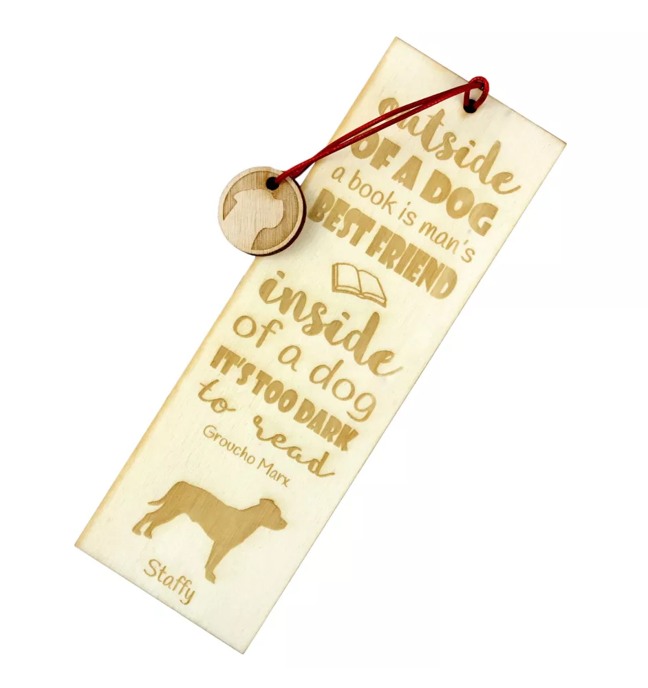 Staffordshire Bull Terrier, Staffy - dog bookmark, personalized bookmark, gift for bookworm from Art-Dog brand
