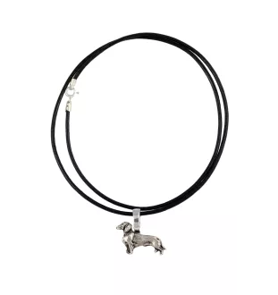 Teckel à poil dur, Chien-saucisse - Collier pour chien, pendentif plaqué argent pour l'amoureux des chiens, bijoux subtils par Art-Dog