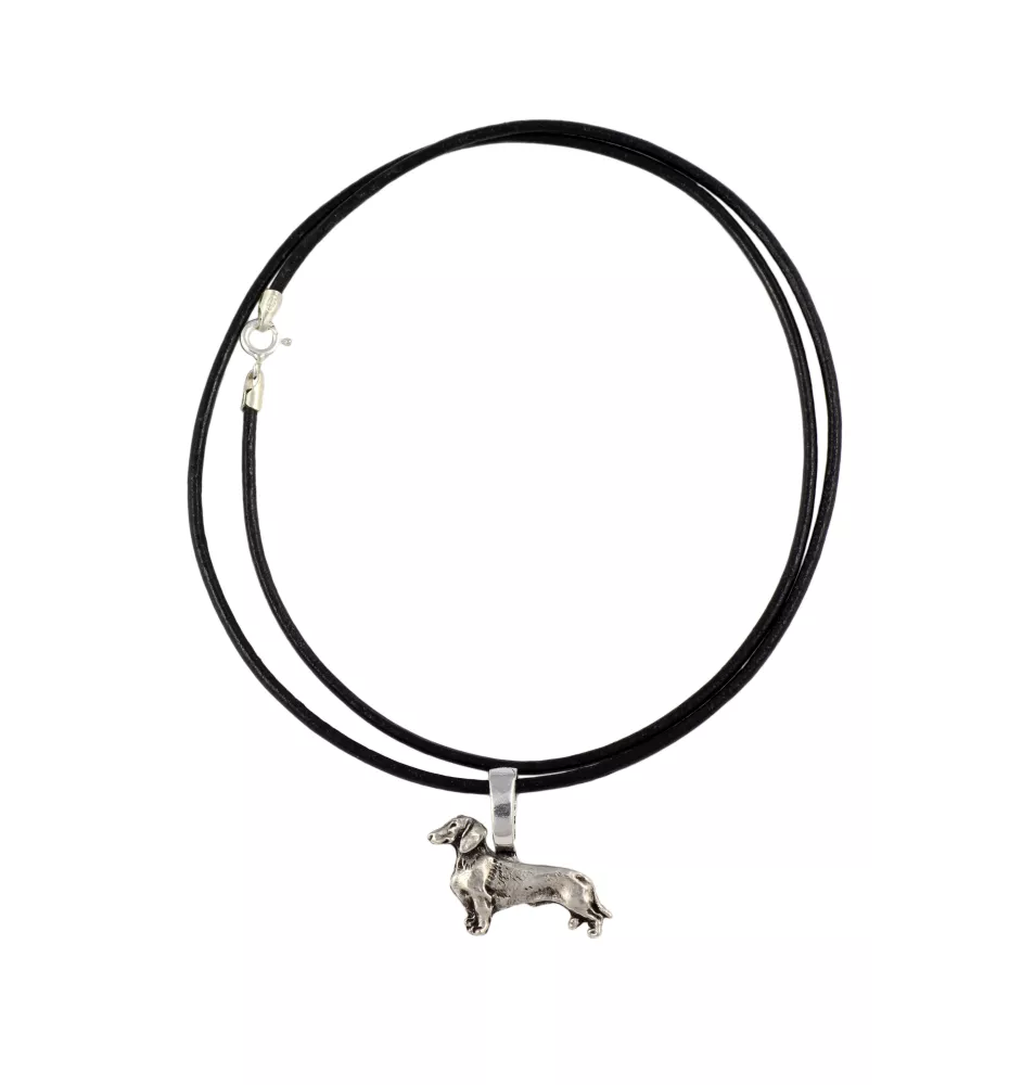 Teckel à poil dur, Chien-saucisse - Collier pour chien, pendentif plaqué argent pour l'amoureux des chiens, bijoux subtils par Art-Dog