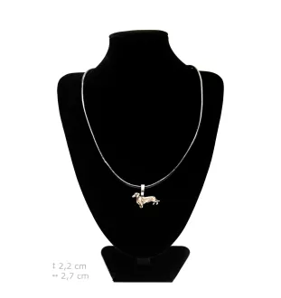 Dachshund Rauhhaar, Dackel, Teckel - Hundehalsband, versilberter Anhänger für den Hundeliebhaber, dezenter Schmuck von Art-Dog