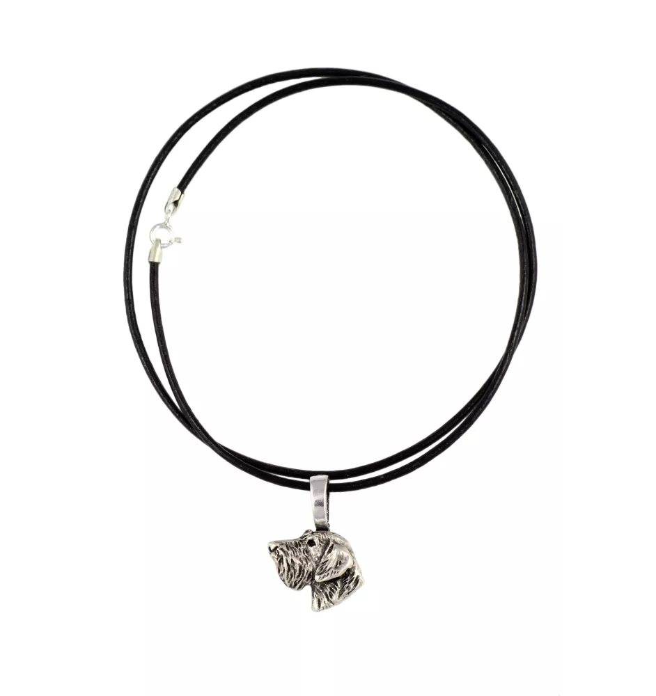 Teckel à poil dur, Chien-saucisse II - Collier pour chien, pendentif plaqué argent pour l'amoureux des chiens, bijoux subtils par Art-Dog