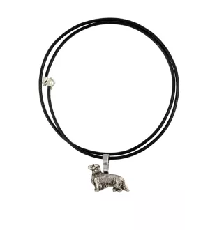 Teckel à poil dur, Chien-saucisse III - Collier pour chien, pendentif plaqué argent pour l'amoureux des chiens, bijoux subtils par Art-Dog