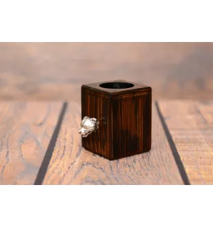 Staffordshire Bull Terrier, Staffordshire Bullterrier - Holzkerzenständer mit Hund, einzigartiges Andenken an den Verlust eines Hundes, Handwerkskunst der Marke Art-Dog