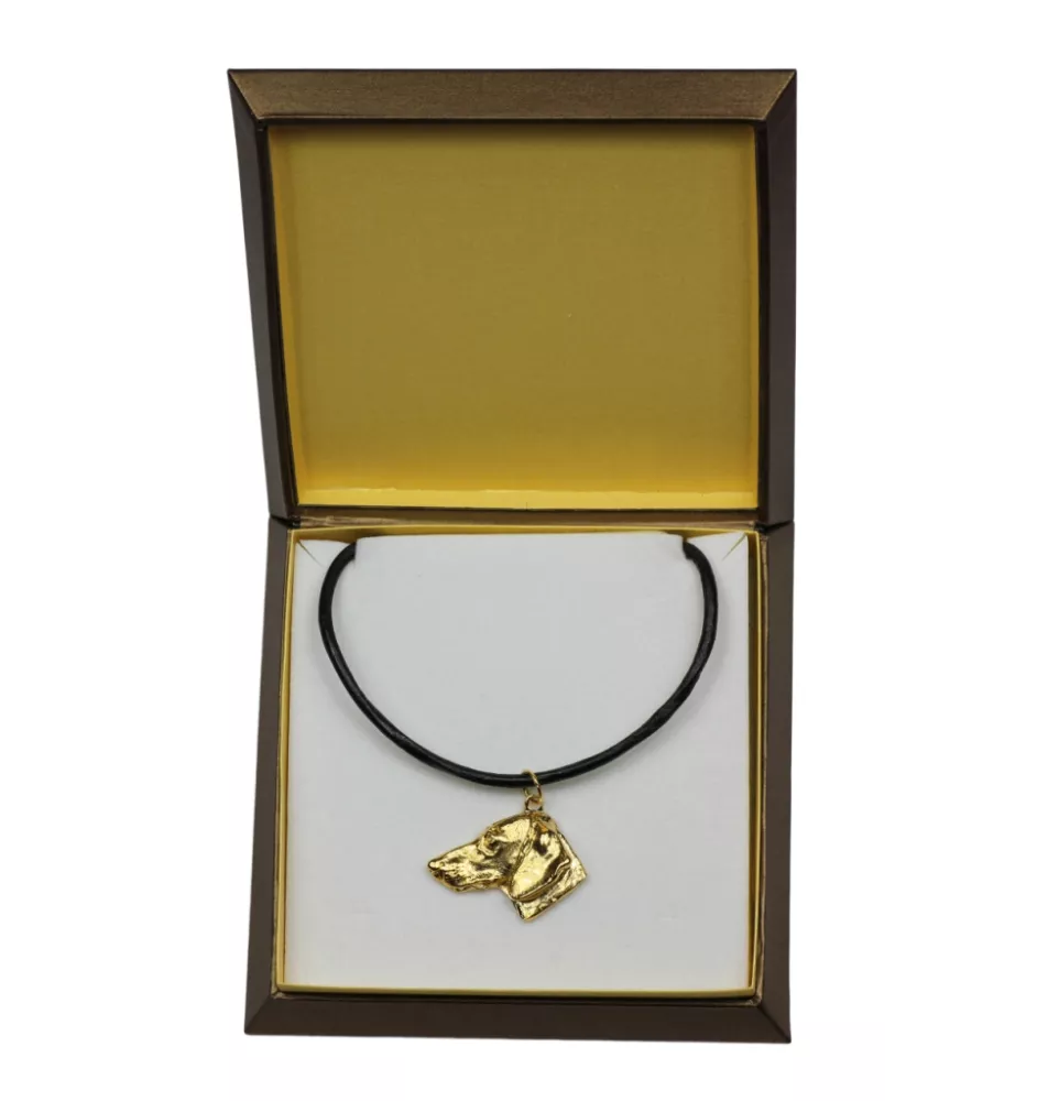 Teckel à poil dur, Chien-saucisse I - Collier de chien dans une boîte cadeau, pendentif plaqué or pour les fans de chiens, bijoux remarquables par Art-Dog