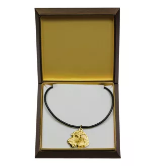 Dachshund Wire-haired, Wiener dog, Badger dog II - Dog necklace in gift box, gold-plated pendant for dog fan, striking jewellery by Art-Dog