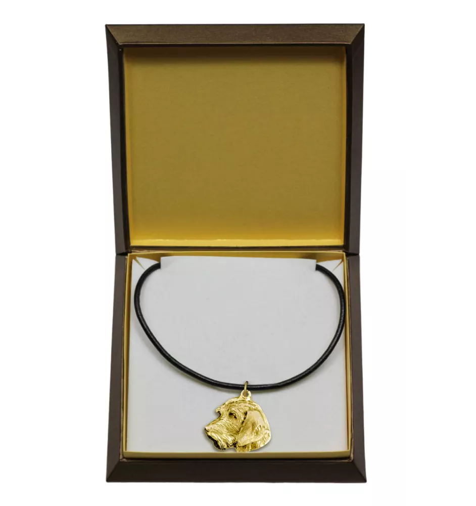Dachshund Rauhhaar, Dackel, Teckel II - Hundehalsband in Geschenkbox, vergoldeter Anhänger für Hundefans, auffälliger Schmuck von Art-Dog