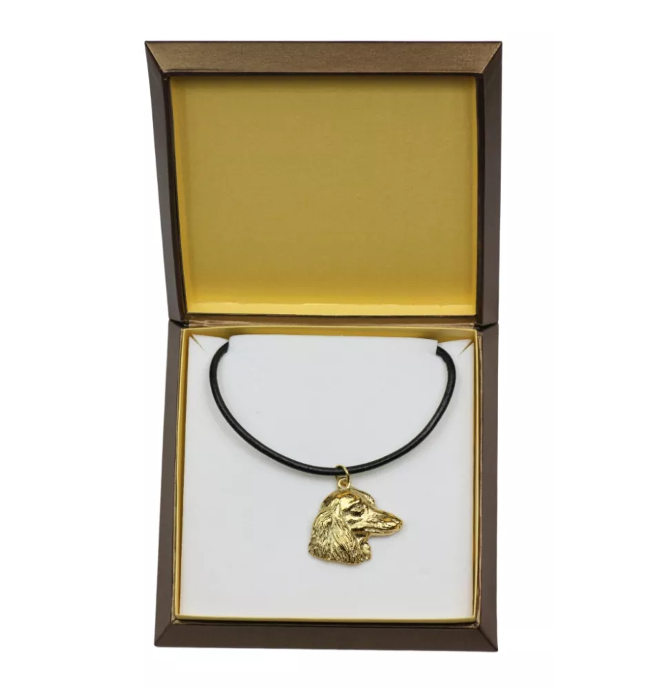 Dachshund Wire-haired, Wiener dog, Badger dog - Dog necklace in gift box, gold-plated pendant for dog fan, striking jewellery by Art-Dog