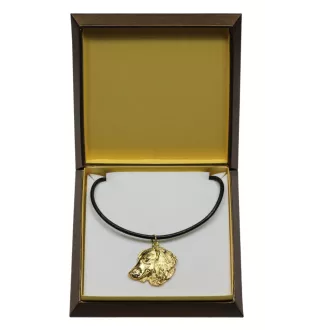 Dachshund Wire-haired, Wiener dog, Badger dog IV - Dog necklace in gift box, gold-plated pendant for dog fan, striking jewellery by Art-Dog