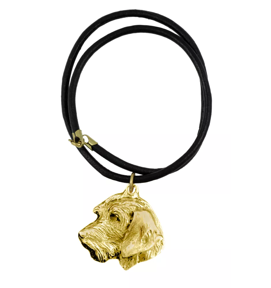 Dachshund Rauhhaar, Dackel, Teckel II - Hundehalsband, vergoldeter Anhänger für Hundefans, einzigartiger Schmuck der Marke Art-Dog
