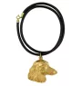 Dachshund Rauhhaar, Dackel, Teckel - Hundehalsband, vergoldeter Anhänger für Hundefans, einzigartiger Schmuck der Marke Art-Dog