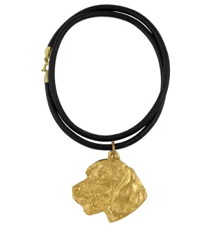 Dachshund Rauhhaar, Dackel, Teckel III - Hundehalsband, vergoldeter Anhänger für Hundefans, einzigartiger Schmuck der Marke Art-Dog
