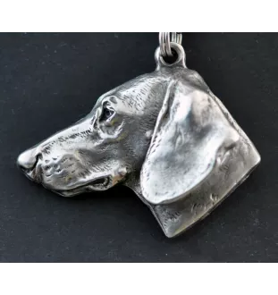 Teckel à poil dur, Chien-saucisse I - Collier de chien dans une boîte cadeau, médaillon argenté pour fan de chien, pendentif remarquable de la marque Art-Dog