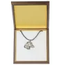 Dachshund Wire-haired, Wiener dog, Badger dog - Dog necklace in gift box, silver-plated locket for dog fan, striking pendant by Art-Dog brand