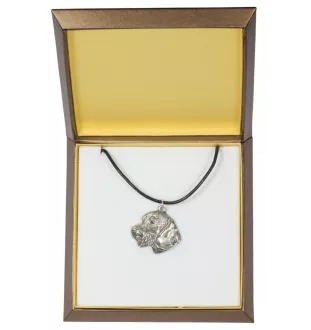 Teckel à poil dur, Chien-saucisse III - Collier de chien dans une boîte cadeau, médaillon argenté pour fan de chien, pendentif remarquable de la marque Art-Dog