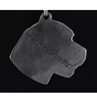 Teckel à poil dur, Chien-saucisse III - Collier de chien dans une boîte cadeau, médaillon argenté pour fan de chien, pendentif remarquable de la marque Art-Dog