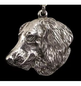 Teckel à poil dur, Chien-saucisse IV - Collier de chien dans une boîte cadeau, médaillon argenté pour fan de chien, pendentif remarquable de la marque Art-Dog