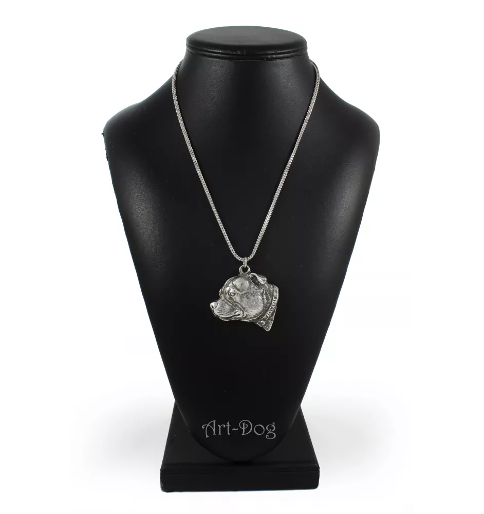 Staffordshire Bull Terrier, Staffordshire Bullterrier III - Halskette mit Hund, Hundeanhänger an einer silbernen Kette, einzigartiger Schmuck der Marke Art-Dog