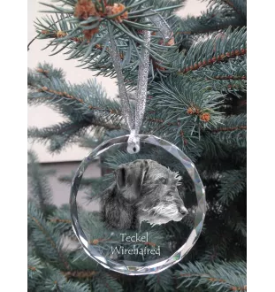 Dachshund Rauhhaar, Dackel, Teckel I - Kristallkugel mit Foto, Hundebild im Kristall, personalisierter Christbaumschmuck von Art-Dog.