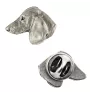 Dachshund Wire-haired, Wiener dog, Badger dog I  - Silver-plated dog brooch, elegant pin, jacket lapel decoration by Art-Dog brand