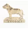 Staffordshire Bull Terrier, Staffie - une plaque de porte avec un chien, une plaque de bienvenue en laiton, une enseigne exceptionnelle avec l'inscription Welcome de la marque Art-Dog