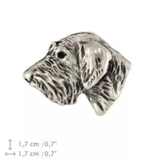Teckel à poil dur, Chien-saucisse II  - Broche chien argentée, épingle élégante, décoration de revers de veste par la marque Art-Dog
