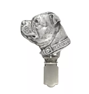 Staffordshire Bull Terrier, Staffy - brooch with a clip, holder for a start number, silver-plated dog show pin from the Art-Dog brand