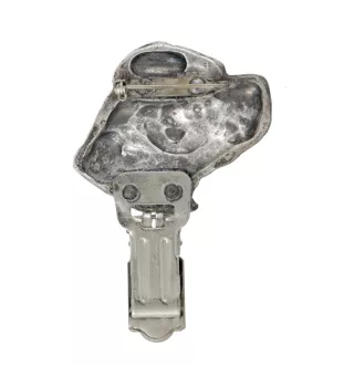 Staffordshire Bull Terrier, Staffie - broche avec pince, support pour numéro de départ, épingle argentée pour exposition de chiens de la marque Art-Dog