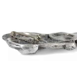 Staffordshire Bull Terrier, Staffie - broche avec pince, support pour numéro de départ, épingle argentée pour exposition de chiens de la marque Art-Dog