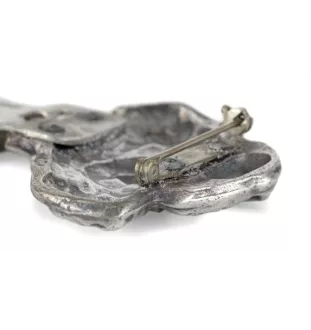 Staffordshire Bull Terrier, Staffie - broche avec pince, support pour numéro de départ, épingle argentée pour exposition de chiens de la marque Art-Dog