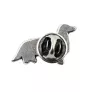 Dachshund Wire-haired, Wiener dog, Badger dog III  - Silver-plated dog brooch, elegant pin, jacket lapel decoration by Art-Dog brand