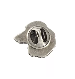 Dachshund Wire-haired, Wiener dog, Badger dog V  - Silver-plated dog brooch, elegant pin, jacket lapel decoration by Art-Dog brand