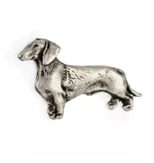 Jamnik szorstkowłosy pin posrebrzony w pudełku Art-Dog