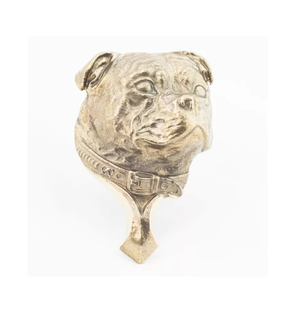 Staffordshire Bull Terrier, Staffie - heurtoir de porte en forme de tête de chien, heurtoir en laiton, décoration rétro de porte de la marque Art-Dog