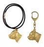 Staffordshire Bull Terrier, Staffy II - keychain and necklace with a dog in a box, high-quality gold-plated product, Art-Dog brand