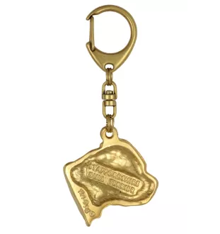 Staffordshire Bull Terrier, Staffie II - porte-clés et collier avec chien dans une boîte, produit plaqué or de haute qualité, marque Art-Dog