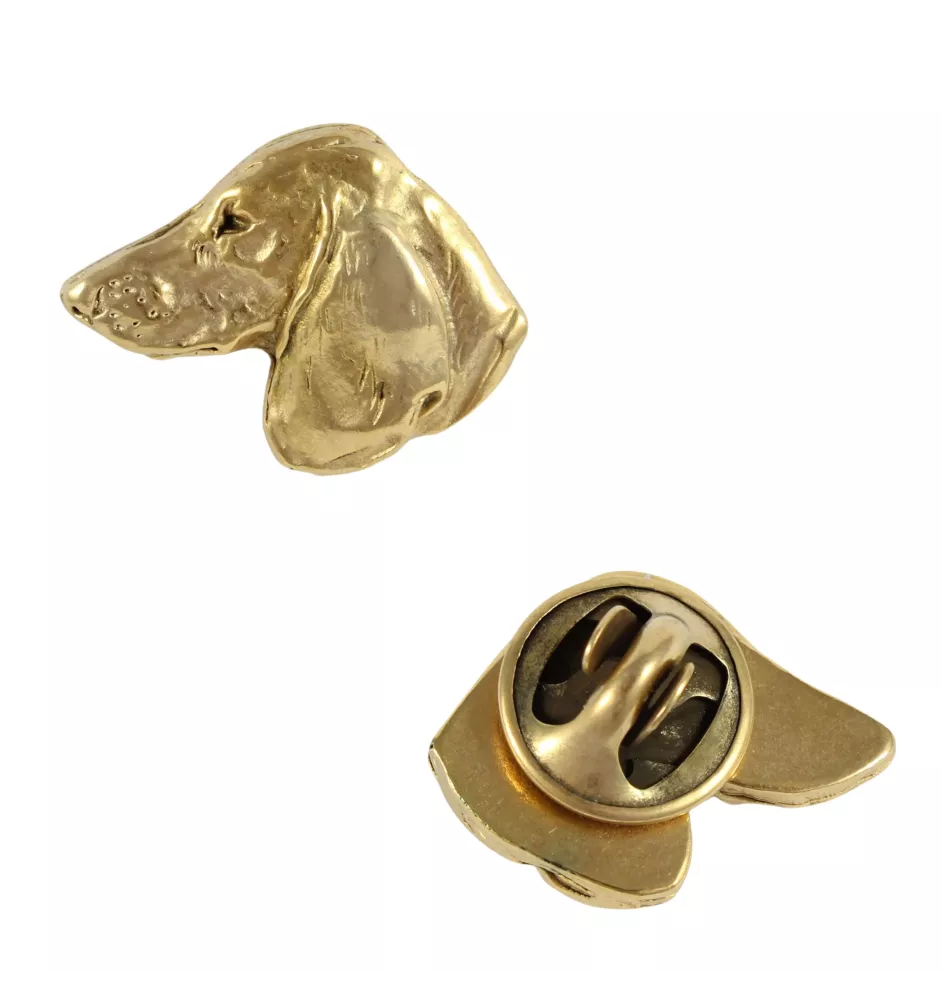 Dachshund Rauhhaar, Dackel, Teckel I - Hundebrosche in dekorativer Box, elegante vergoldete Anstecknadel, Jackenbrosche der Marke Art-Dog
