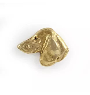 Dachshund Rauhhaar, Dackel, Teckel I - Hundebrosche in dekorativer Box, elegante vergoldete Anstecknadel, Jackenbrosche der Marke Art-Dog