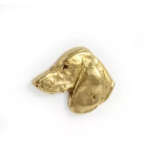 Dachshund Wire-haired, Wiener dog, Badger dog I - Dog brooch in decorative box, elegant gold-plated pin, Art-Dog brand jacket pin