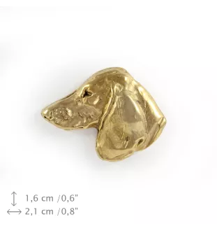 Dachshund Rauhhaar, Dackel, Teckel I - Hundebrosche in dekorativer Box, elegante vergoldete Anstecknadel, Jackenbrosche der Marke Art-Dog