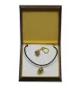 Staffordshire Bull Terrier, Staffy - keychain and necklace with a dog in a box, high-quality gold-plated product, Art-Dog brand