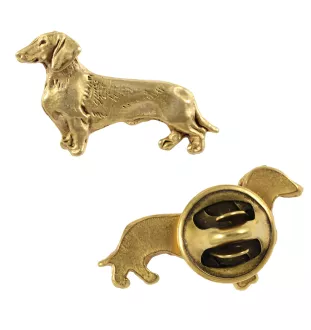 Jamnik szorstkowłosy pin pozłocony w pudełku Art-Dog
