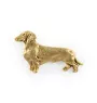 Teckel à poil dur, Chien-saucisse - Broche de chien dans une boîte décorative, épingle élégante en plaqué or, épingle de veste de la marque Art-Dog