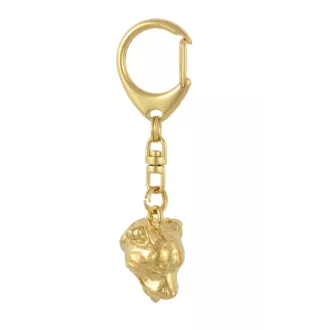 Staffordshire Bull Terrier, Staffie - porte-clés et collier avec chien dans une boîte, produit plaqué or de haute qualité, marque Art-Dog