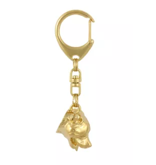Staffordshire Bull Terrier, Staffy - keychain and necklace with a dog in a box, high-quality gold-plated product, Art-Dog brand