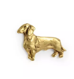 Jamnik szorstkowłosy pin pozłocony w pudełku Art-Dog